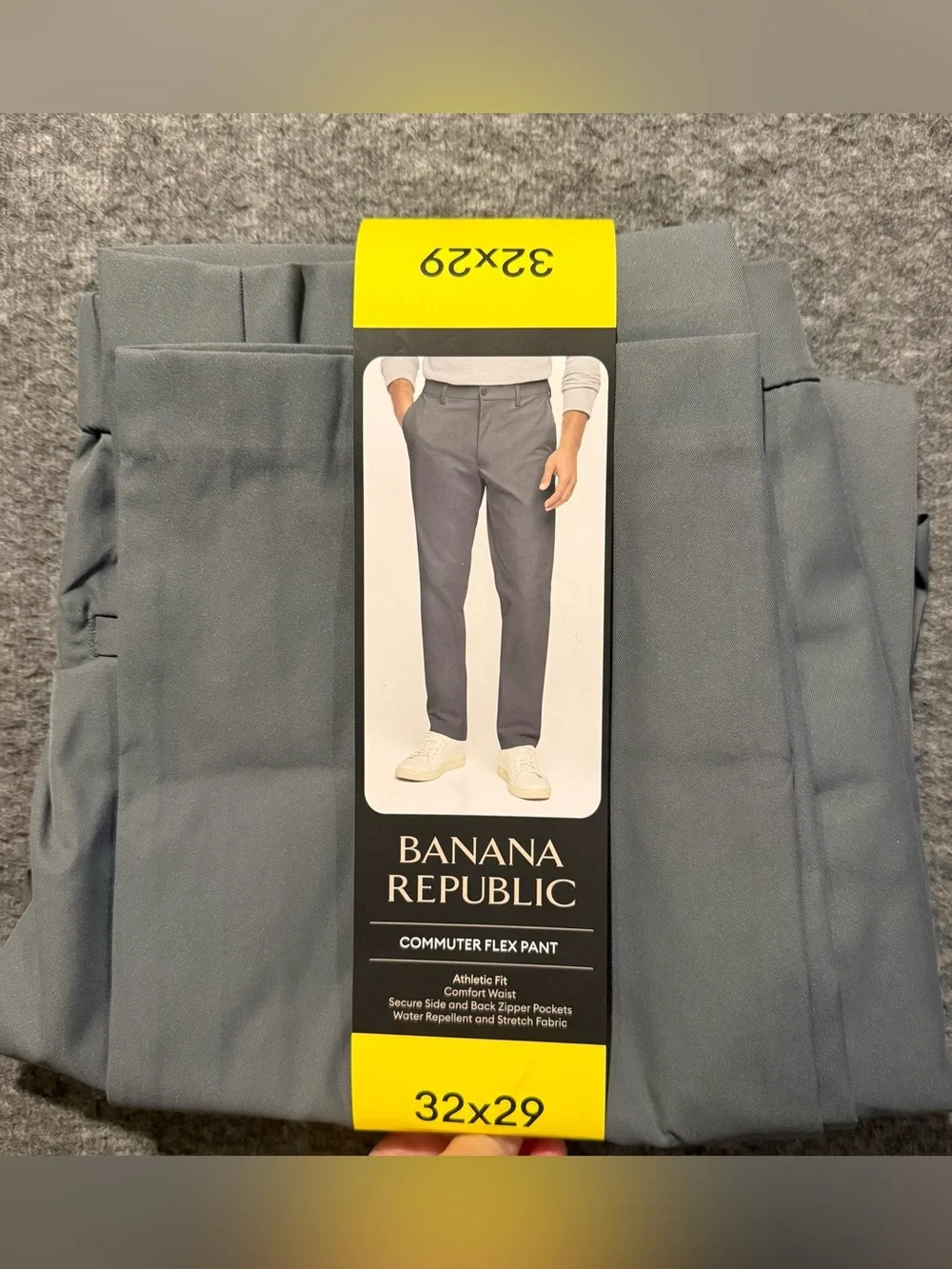 Banana Republic Commuter Flex Pants Mens 32x29 Gray Athletic Fit Stretch NWT